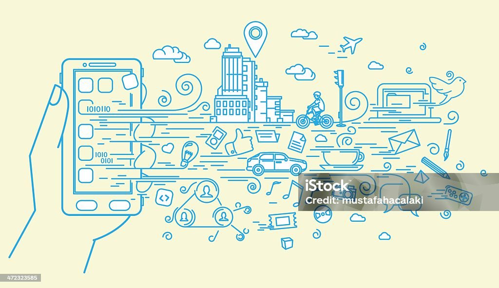 What can you do with a smartphone What can you do with a smartphone? EPS8 - Vector illustration. High resolution JPG and AICS3 files are included. Drawing - Activity stock vector