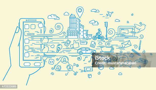 What Can You Do With A Smartphone Stock Illustration - Download Image Now - Drawing - Activity, Drawing - Art Product, Technology