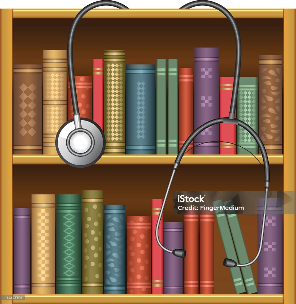 Library of medicine - arte vettoriale royalty-free di Apparecchiatura medica