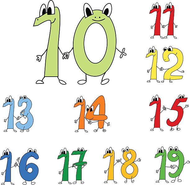 Funny Numbers Stock Illustration - Download Image Now - Cartoon, Number 11,  Number - iStock