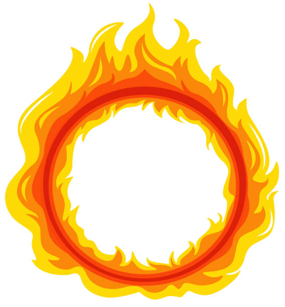 fireball fireball on a white background circle clipart stock illustrations