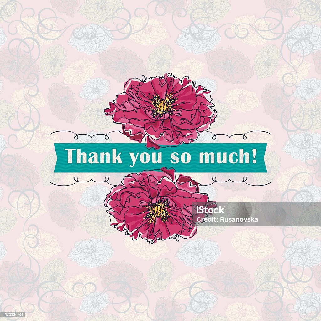 Большое спасибо! (Поздравительная открытка) - Векторная графика Thank You - английское словосочетание роялти-фри
