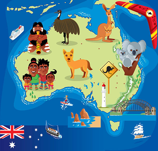 ilustrações, clipart, desenhos animados e ícones de desenho mapa da austrália - darwin northern territory australia beach