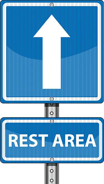 Vector illustration of Blue Sign | Rest Area