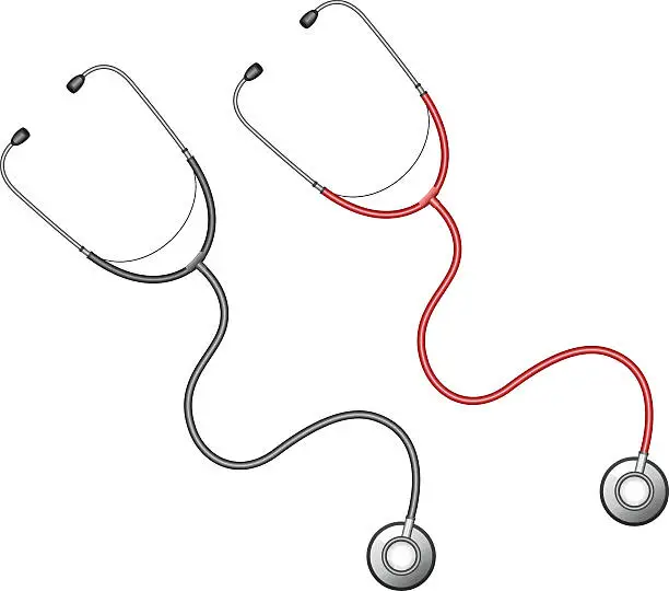 Vector illustration of Two stethoscopes on white background