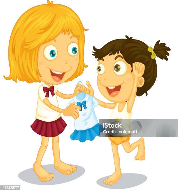 Getting Dressed Stock Illustration - Download Image Now - Assistance, Blond Hair, Child