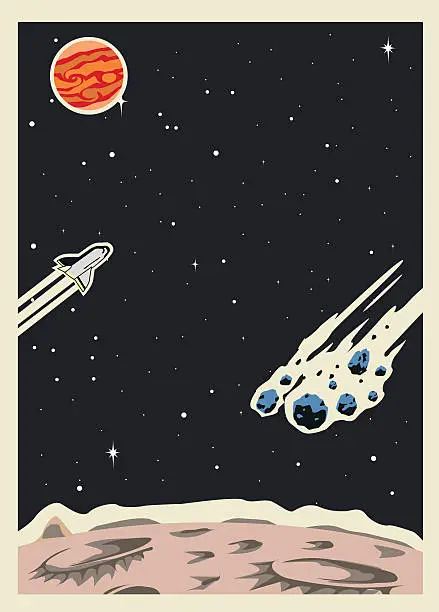 Vector illustration of Retro Space Poster template