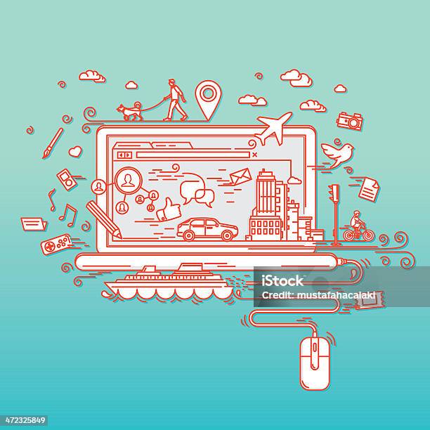 Possibilities Of Internet Stock Illustration - Download Image Now - Illustration, Data, Making a Reservation