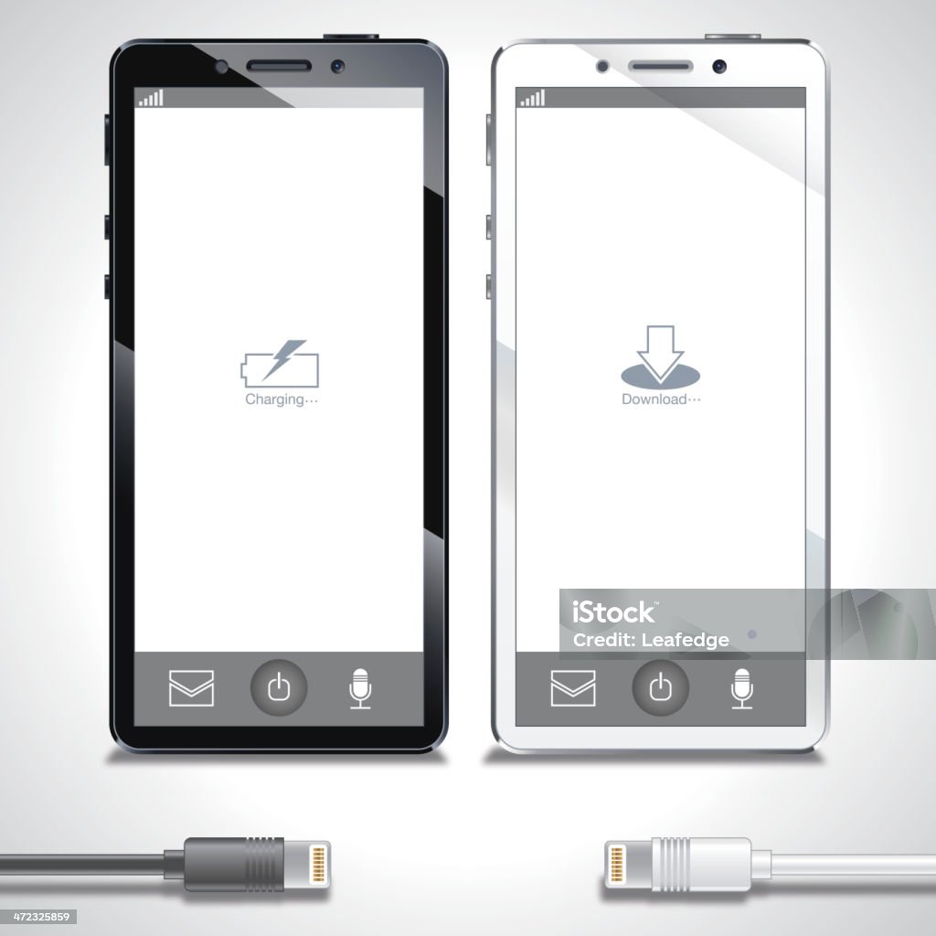 Realistische Handy Smart Telefon & [ schwarz und weiß ] - Lizenzfrei Audiogerät Vektorgrafik