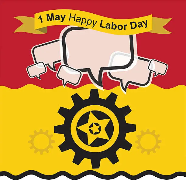 Vector illustration of 1 May Happy Labour Day