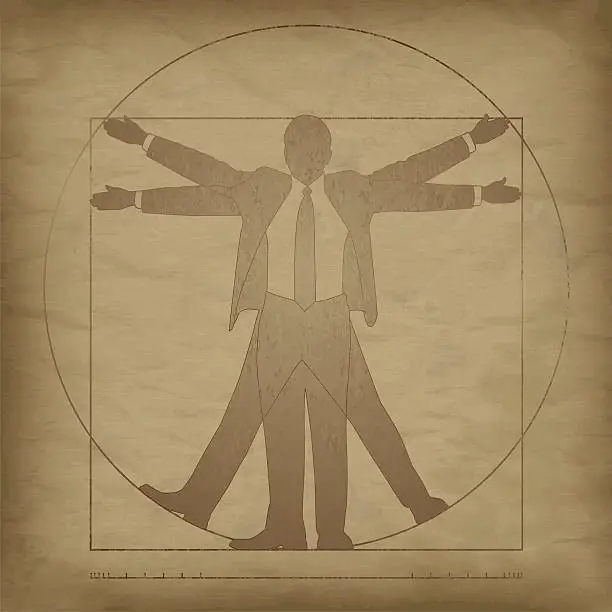 Vector illustration of Leonardo Da Vinci Man