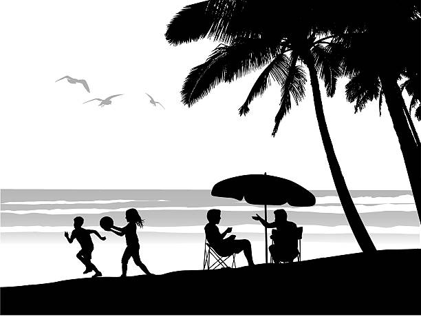 ilustraciones, imágenes clip art, dibujos animados e iconos de stock de funonthebeach - focus on shadow vacations outdoors digitally generated image