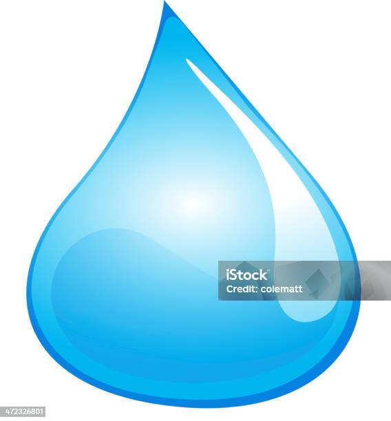 Drop Stock Illustration - Download Image Now - Blue, Clip Art, Clipping Path