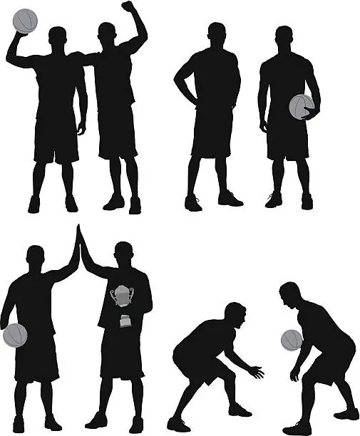 Vector illustration of Silhouettes of basketball players