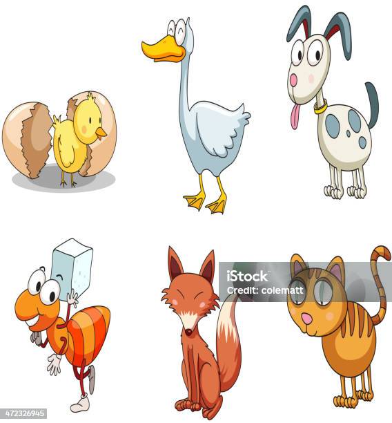 Grupa Zwierząt - Stockowe grafiki wektorowe i więcej obrazów Grafika wektorowa - Grafika wektorowa, Zwierzę wyklute z jajka, Białe tło
