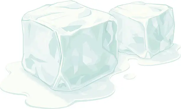 Vector illustration of Melting Ice Cubes