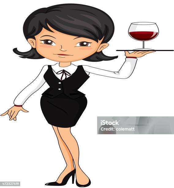 Waitress Stock Illustration - Download Image Now - Adult, Beautiful People, Beauty