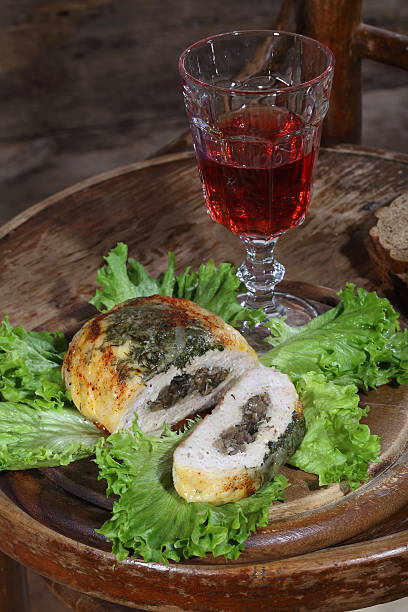 istock Chicken roulade stuffed with mushrooms 472327476