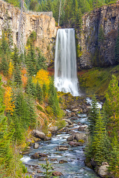 Tumalo Falls in Central Oregon in autumn