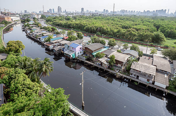 istock Town in Bangkok beside River in Thailand 472327516