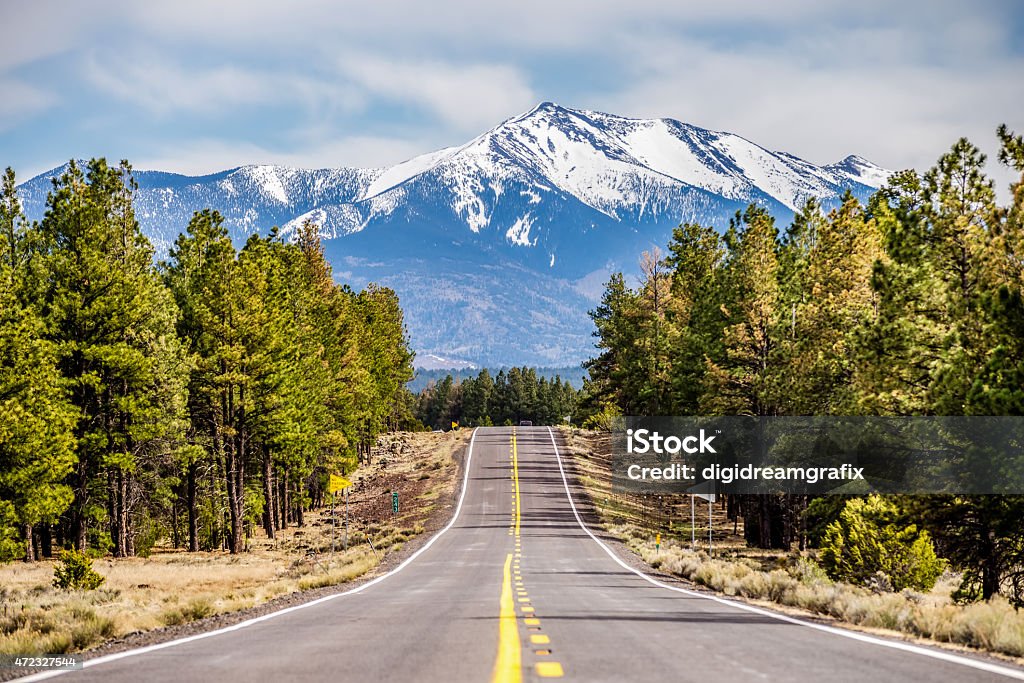 landscape with Humphreys Peak Tallest in Arizona Arizona Stock Photo