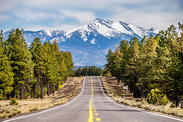 landscape with Humphreys Peak Tallest in Arizona stock photo