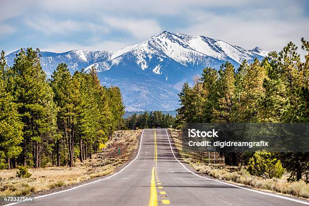 Landscape With Humphreys Peak Tallest In Arizona Stock Photo - Download Image Now - Arizona, North, Mountain