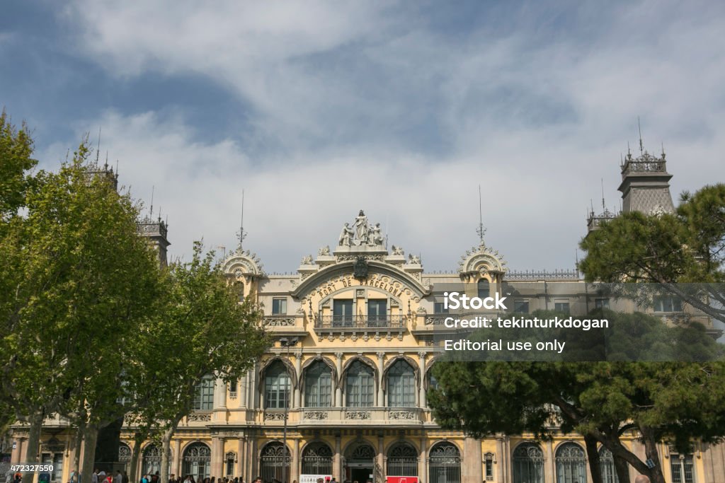 historical port of barcelona building at spain barcelona, spain - April 22, 2015: historical port of barcelona building is located at harbour of barcelona spain 2015 Stock Photo