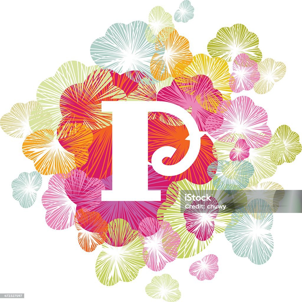 P Letter Alphabet Inicial Uppercase Floral Stock Illustration ...