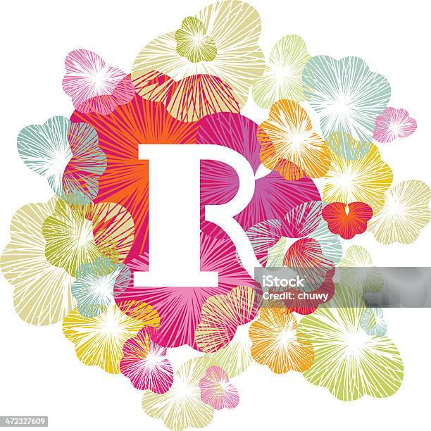 R Buchstaben Alphabet Erste Großbuchstaben Und Blumenmuster Stock Vektor Art und mehr Bilder von Buchstabe R