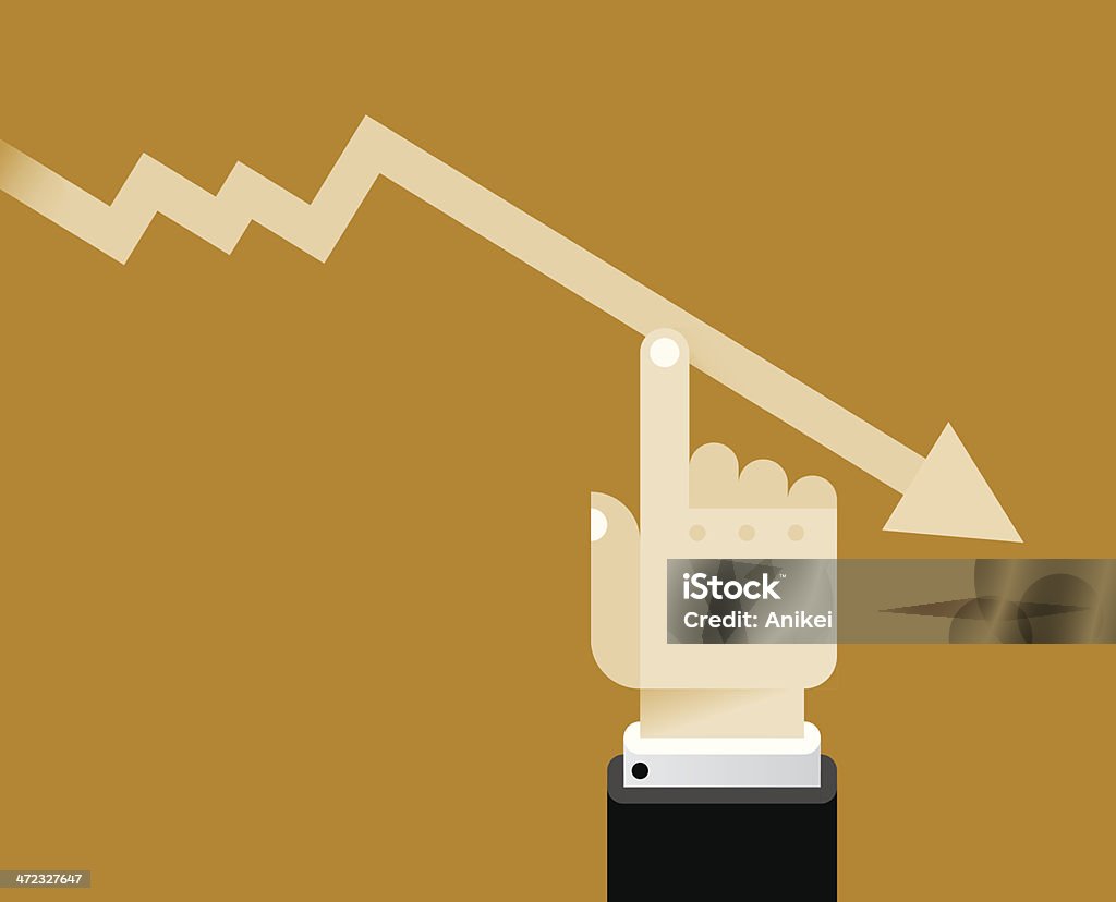 Businessman Hand Moving Down Decrease Business Graph Arrow Stock ...