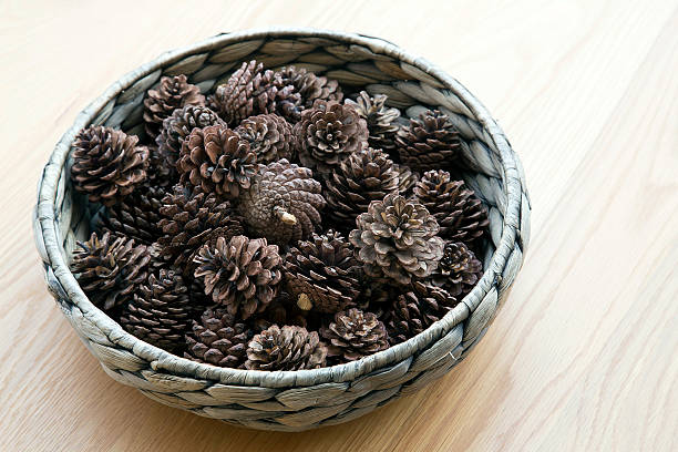 istock The cones ornament in woven bowl 472327652