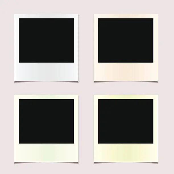 Vector illustration of Four undeveloped Polaroid photos