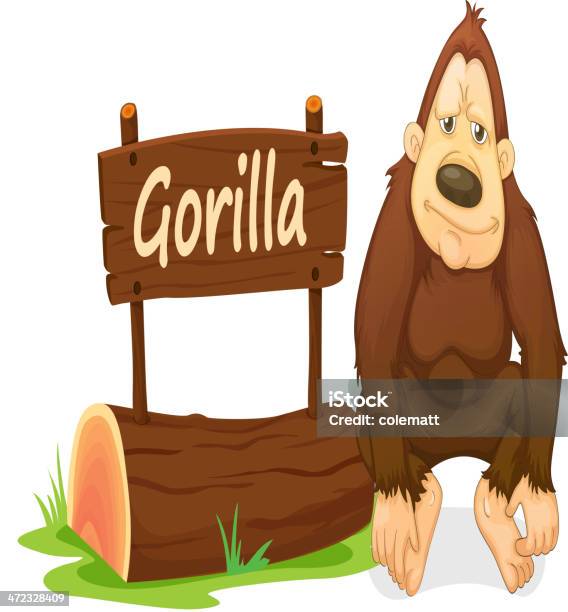 Gorilla And Name Plate Stock Illustration - Download Image Now - Animal,  Animals In The Wild, Ape - iStock