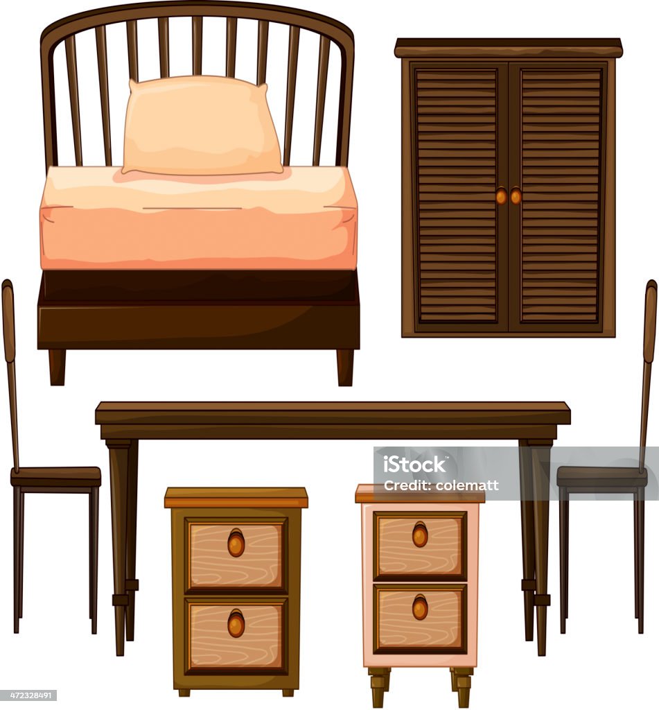 Furnitures wykonane z woods - Grafika wektorowa royalty-free (Bez ludzi)