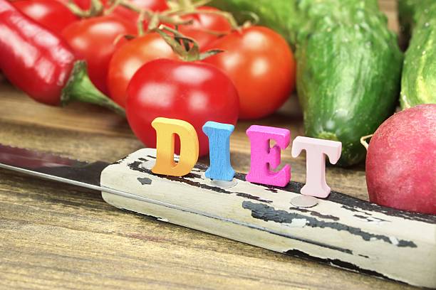 istock Sign Diet Made From Wood Letters And Fresh Local Vegetables 472328502