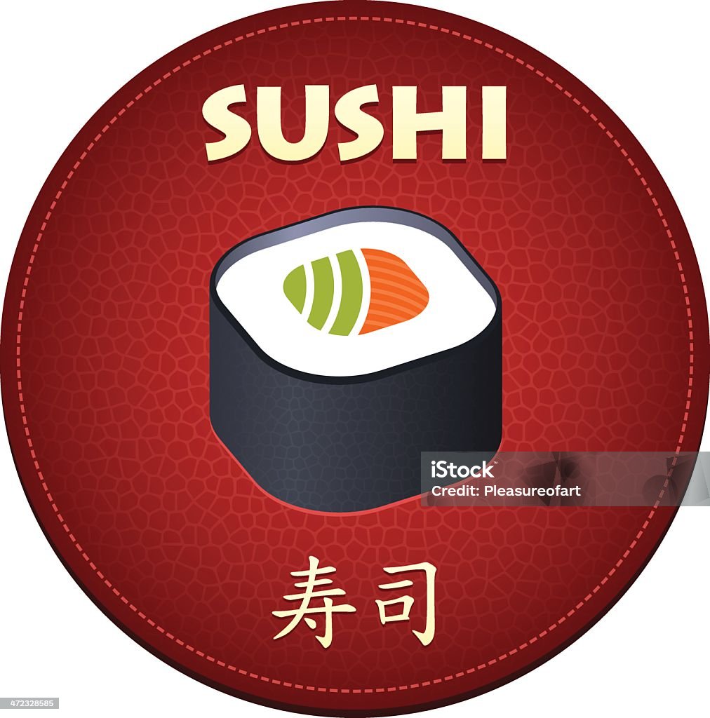 sushi japonês vermelha símbolo - Vetor de Japão royalty-free