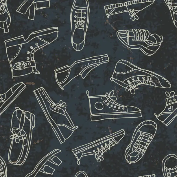 Vector illustration of Seamless pattern with man shoes