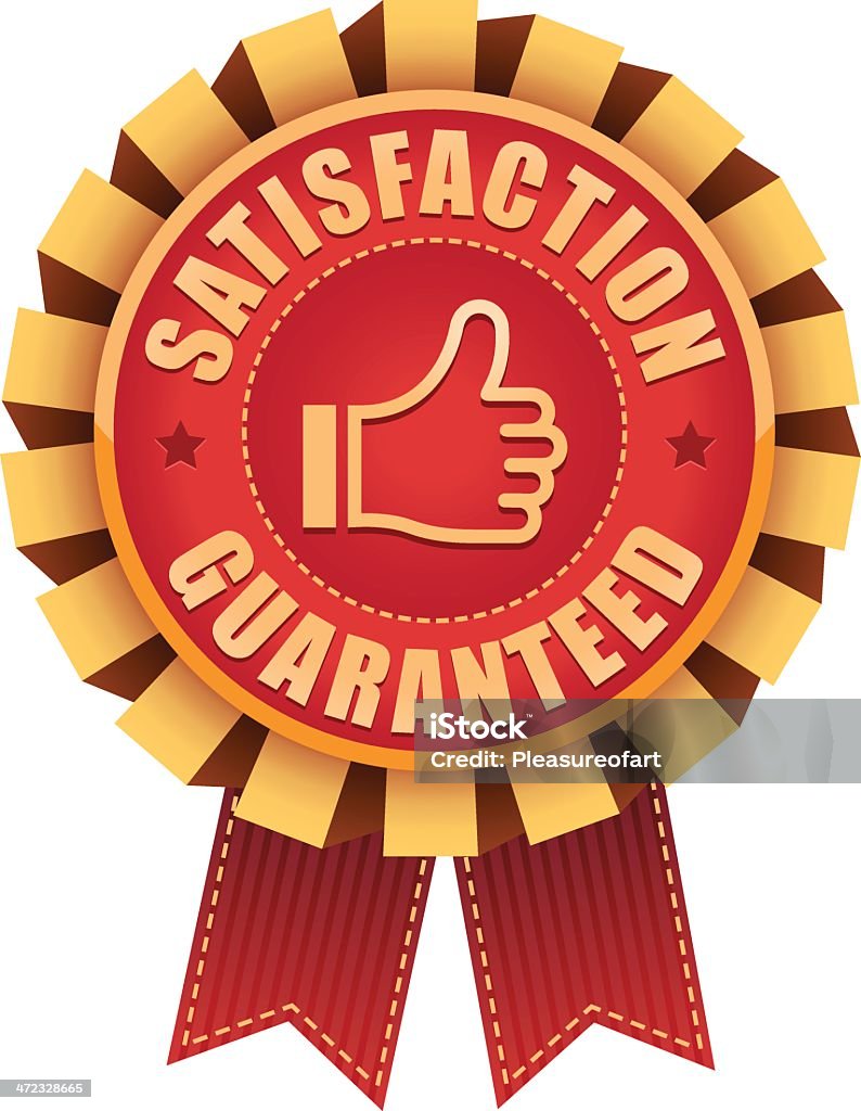 Customer satisfaction guaranteed gold badge and banner in Customer satisfaction guaranteed gold badge and banner in  Badge stock vector