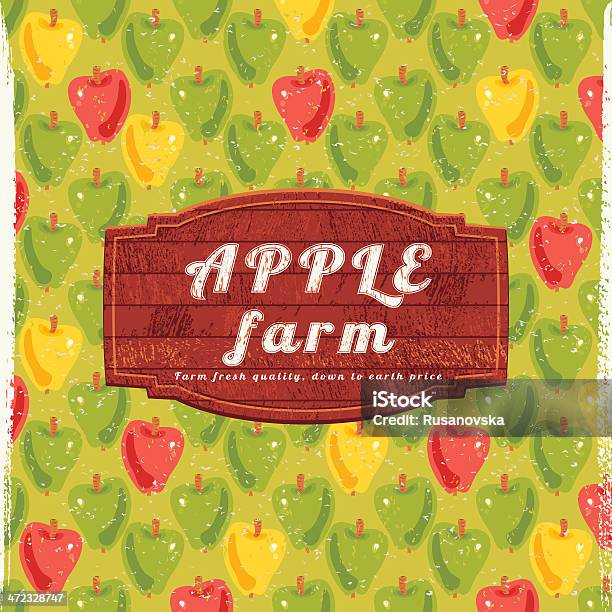 Apple Farm Sign Stock Illustration - Download Image Now - Backgrounds, Apple Orchard, Autumn