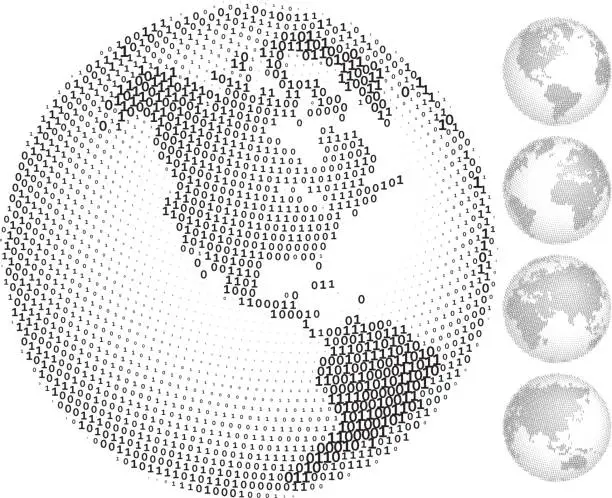 Vector illustration of Digital globes