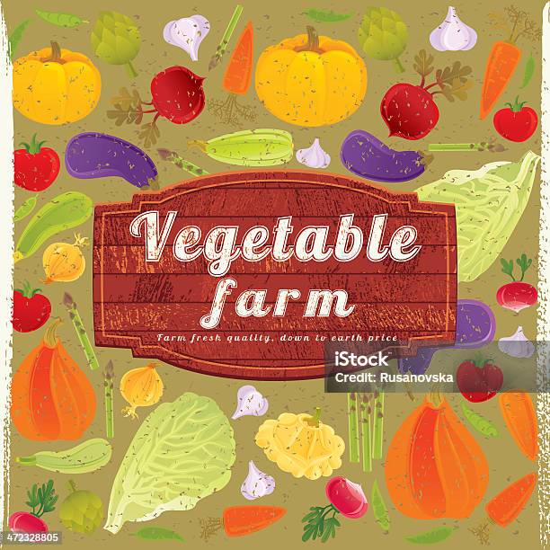 야채 농장 팻말 배경-주제에 대한 스톡 벡터 아트 및 기타 이미지 - 배경-주제, 고풍스런, 농업