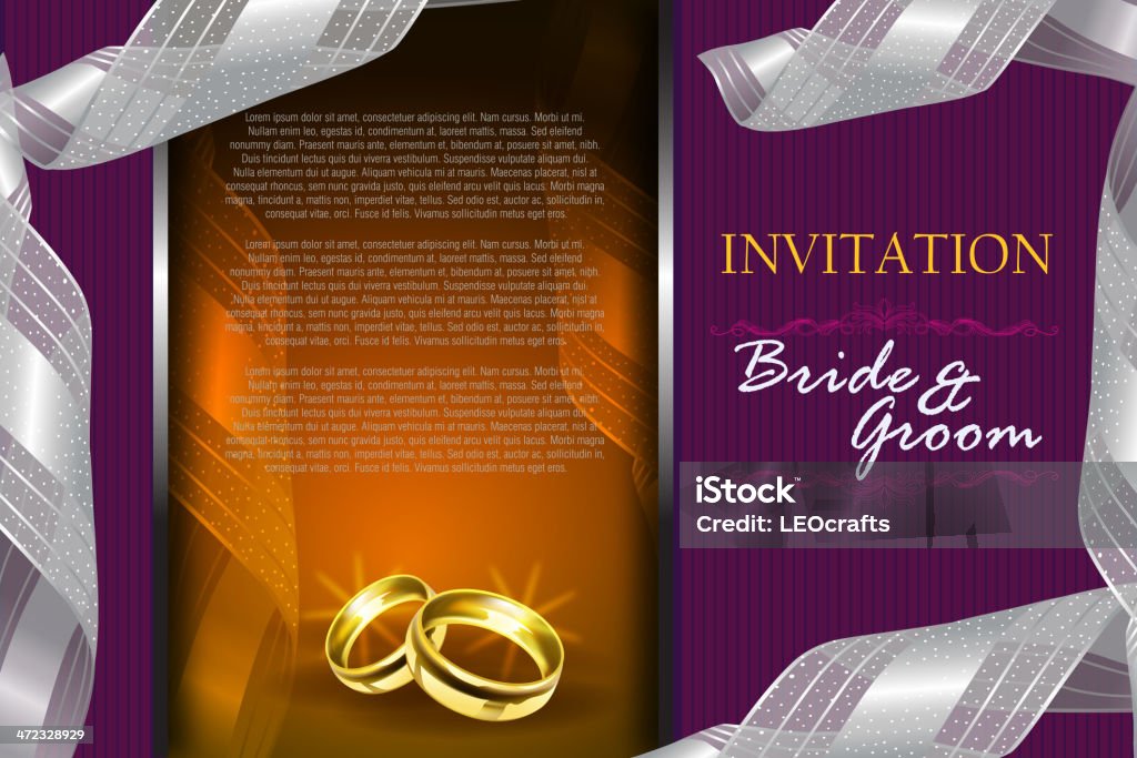 Beautiful Wedding Invitation Card Vector illustration of Beautiful Wedding Background, all elements are in separate layers and grouped. Backgrounds stock vector