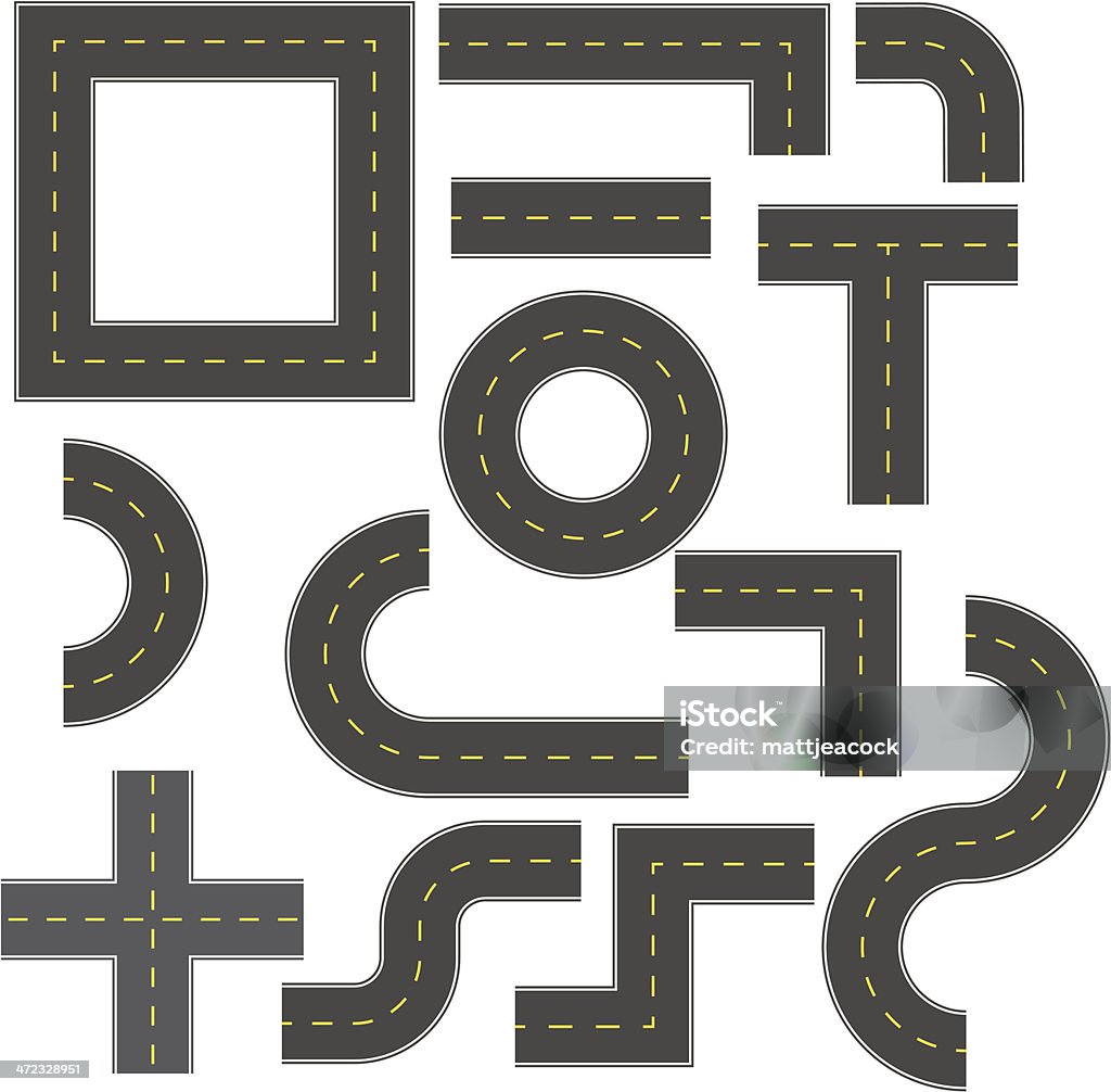 Road construction kit Curve stock vector