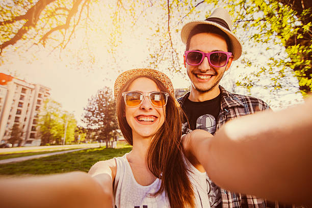 istock Selfie with Smartphone, Happy Young Couple 472329010