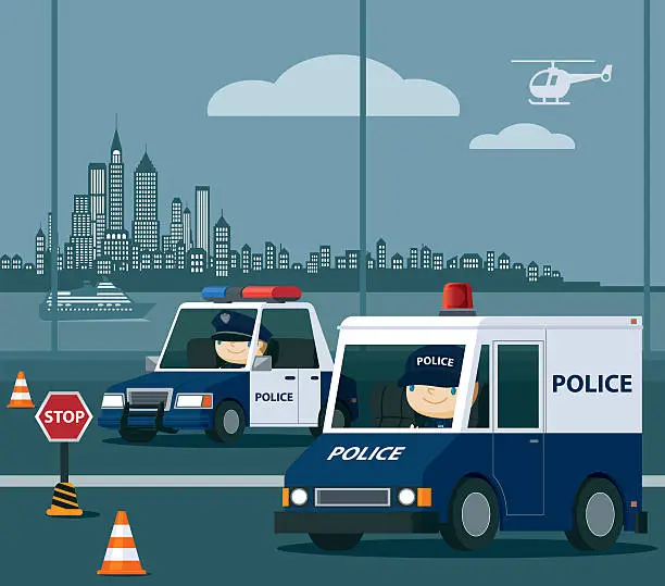 Vector illustration of Crime at the City