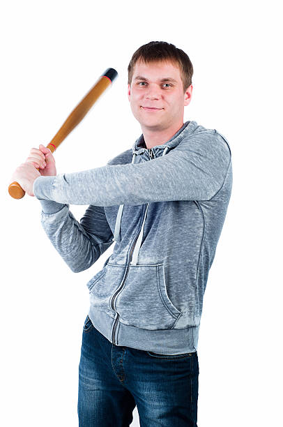 uomo con mazza da baseball - bat weapon baseball mob foto e immagini stock