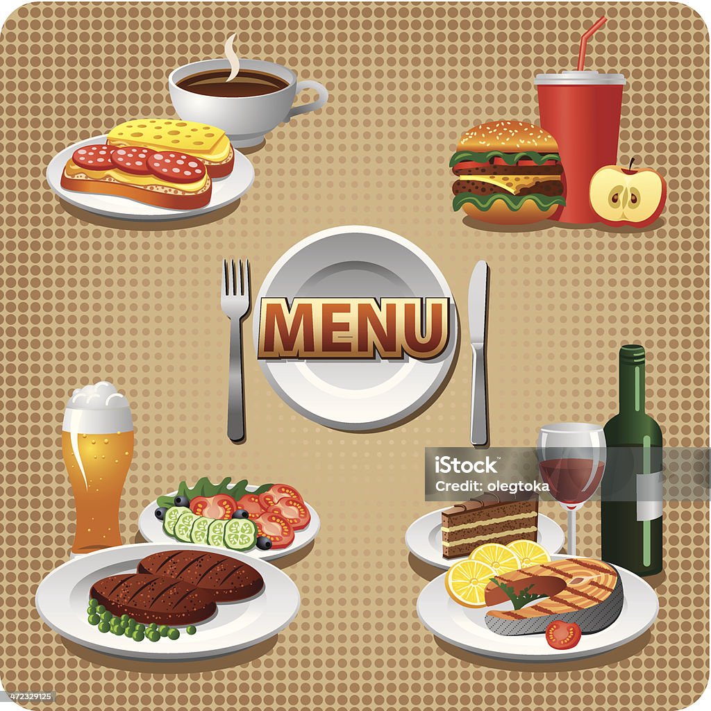 menu diário de refeições - Vetor de Alface royalty-free