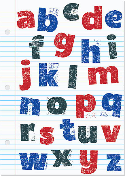 illustrazioni stock, clip art, cartoni animati e icone di tendenza di timbro alfabeto - rubber stamp alphabet typescript grunge
