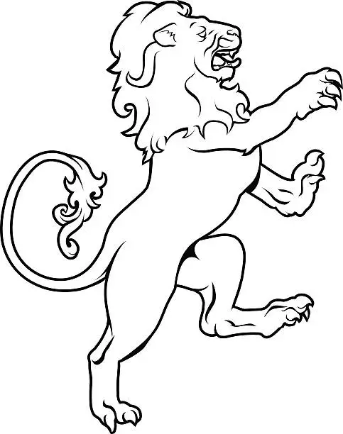 Vector illustration of Heraldic coat of arms lion